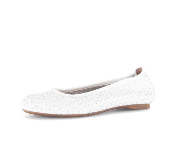 Gabor Eleganter Ballerina Weiß - Glattleder