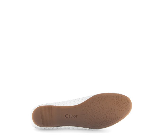 Gabor Eleganter Ballerina Weiß - Glattleder
