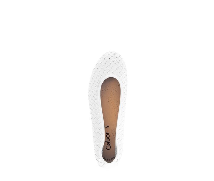 Gabor Eleganter Ballerina Weiß - Glattleder