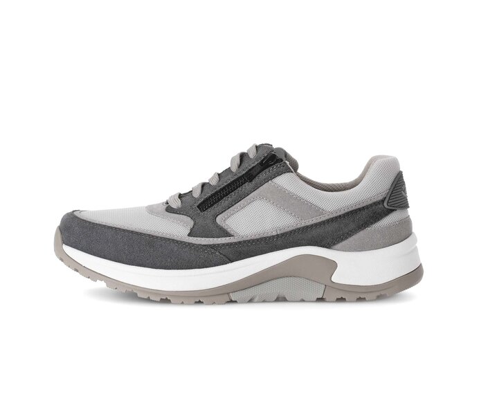 Gabor Rollingsoft Sneaker Low Grau - Materialmix Leder/Textil