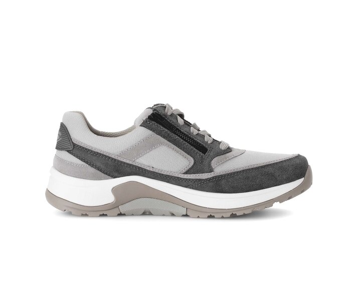 Gabor Rollingsoft Sneaker Low Grau - Materialmix Leder/Textil
