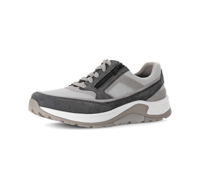 Gabor Rollingsoft Sneaker Low Grau - Materialmix Leder/Textil
