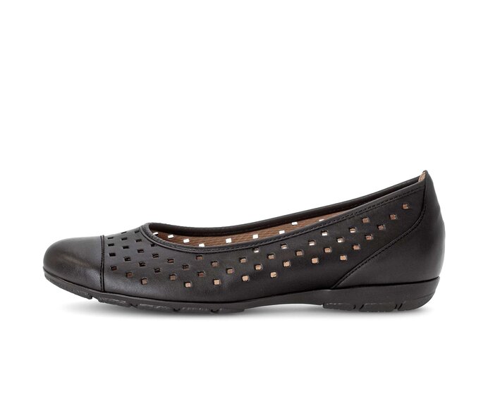 Gabor Sportliche Ballerina Schwarz - Glattleder