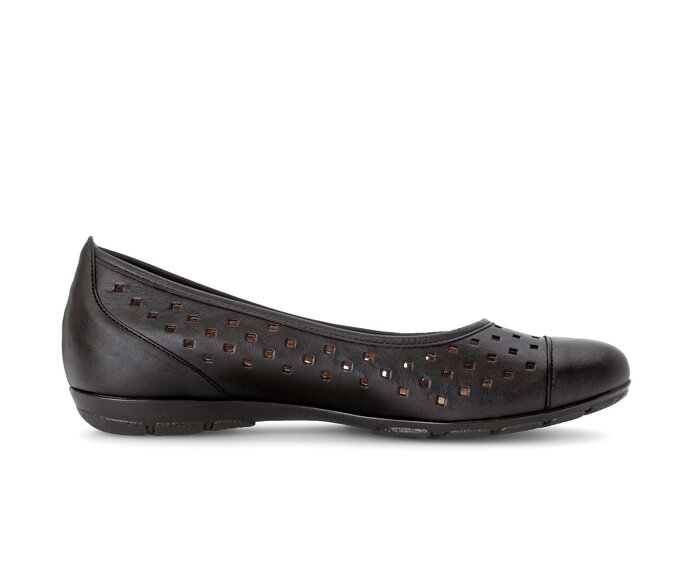 Gabor Sportliche Ballerina Schwarz - Glattleder