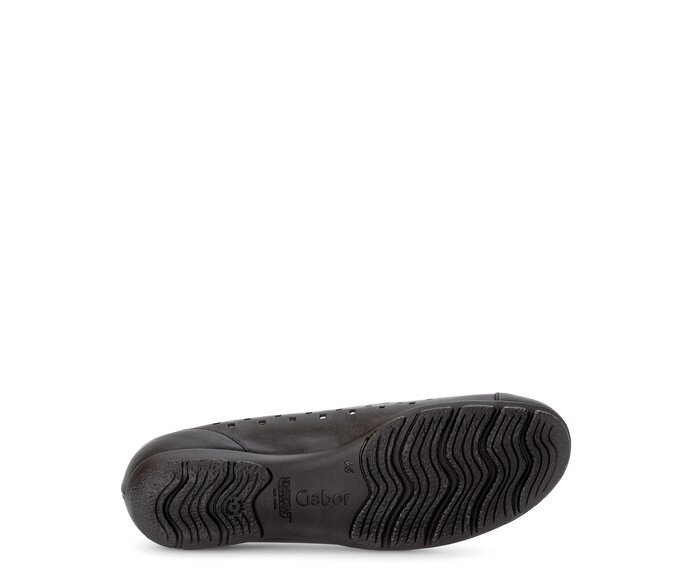 Gabor Sportliche Ballerina Schwarz - Glattleder