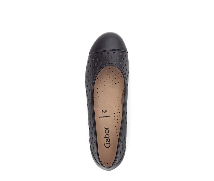 Gabor Sportliche Ballerina Schwarz - Glattleder