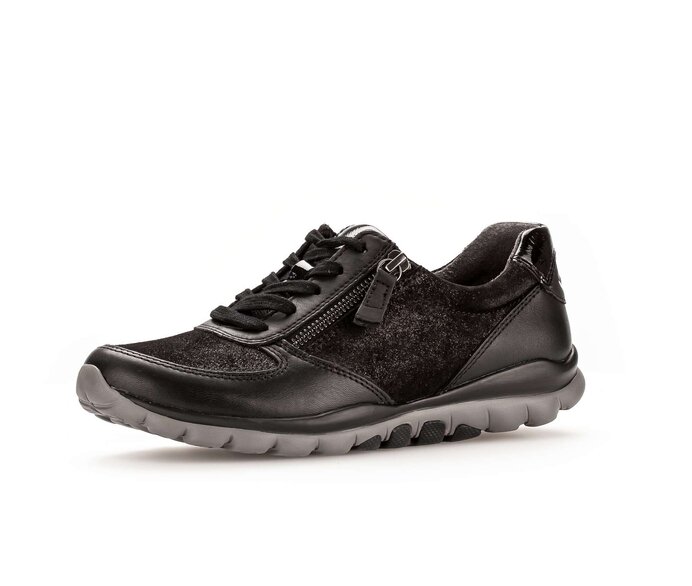 Gabor Sneaker Low Schwarz - Materialmix Leder