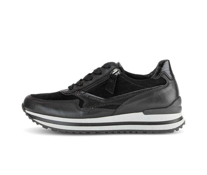Gabor Sneaker Low Schwarz - Materialmix Leder