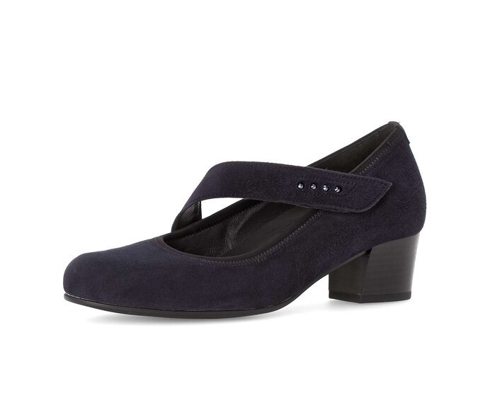 Gabor Spangenpumps Blau - Rauleder