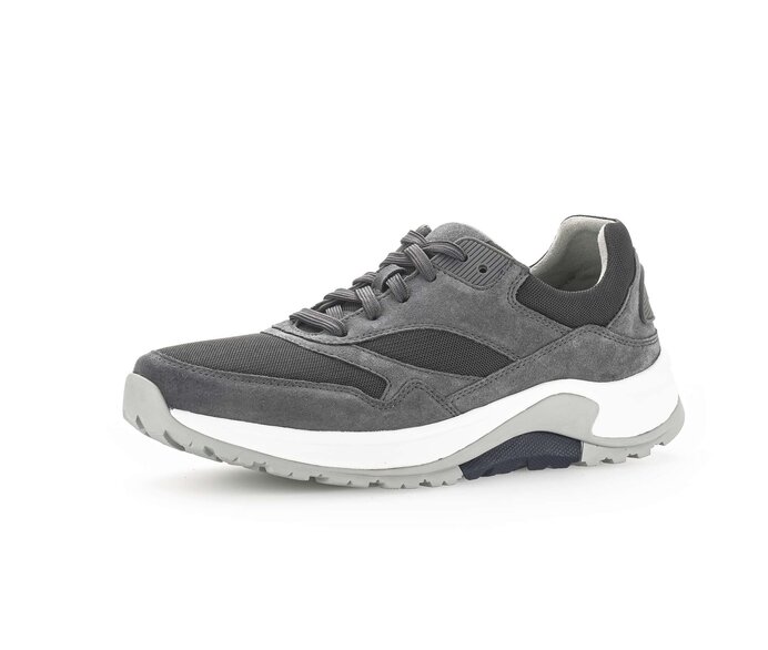 Gabor Rollingsoft Sneaker Low Grau - Materialmix Leder/Textil
