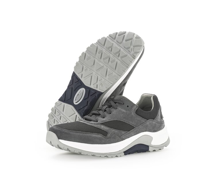 Gabor Rollingsoft Sneaker Low Grau - Materialmix Leder/Textil
