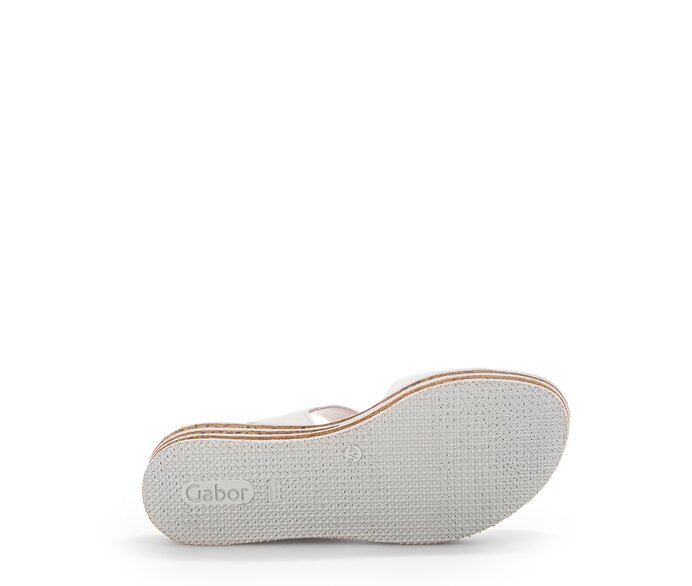 Gabor Plateau Sandale Creme - Glattleder
