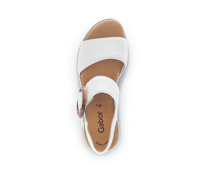 Gabor Plateau Sandale Creme - Glattleder