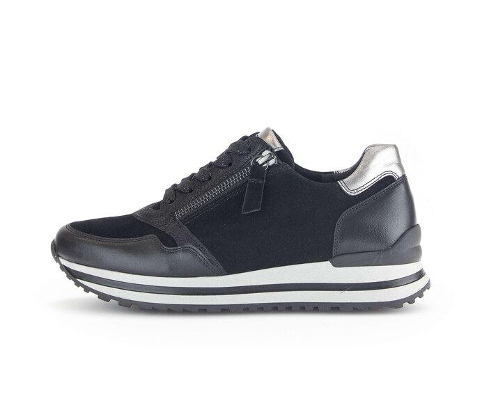 Gabor Sneaker Low Schwarz - Materialmix Leder