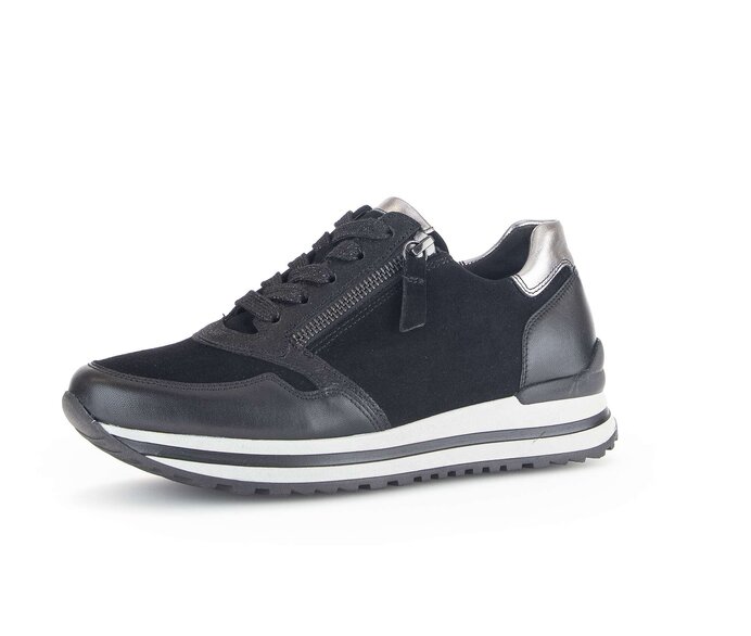 Gabor Sneaker Low Schwarz - Materialmix Leder