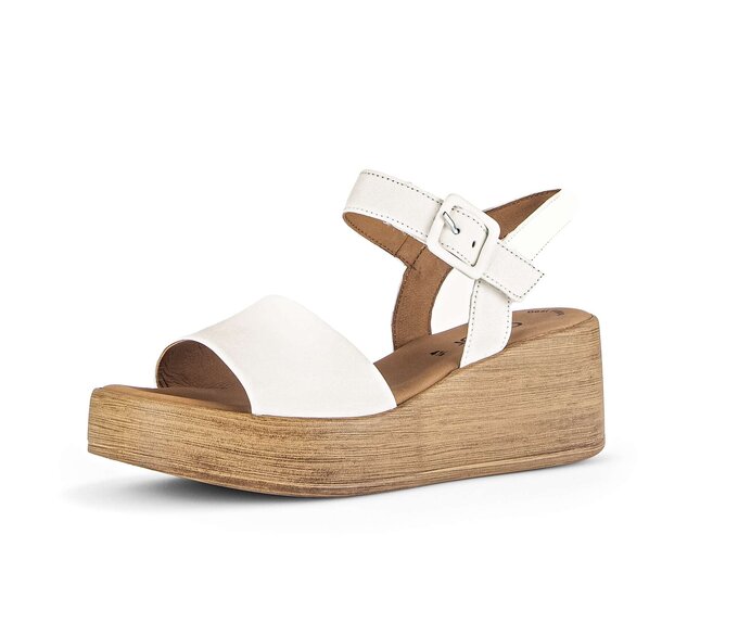 Gabor Riemchensandale Creme - Glattleder