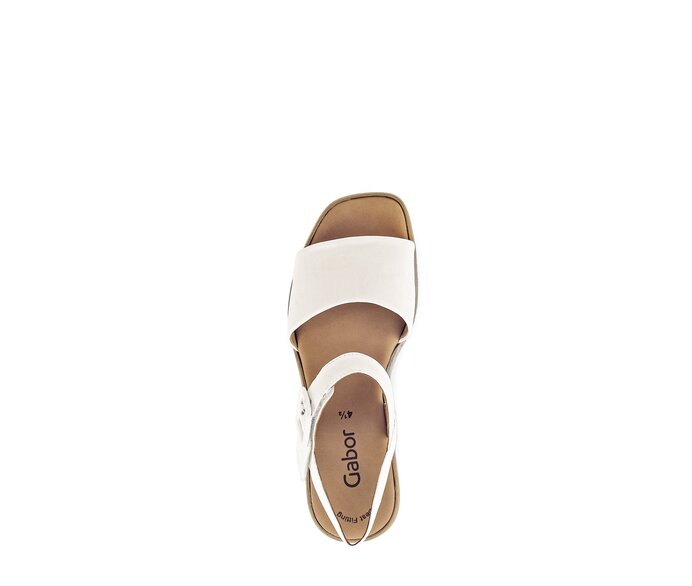 Gabor Riemchensandale Creme - Glattleder