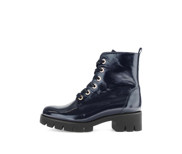 Gabor Schnürstiefelette Blau - Lackleder