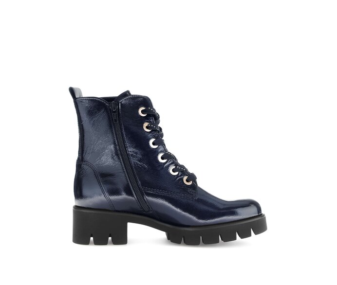 Gabor Schnürstiefelette Blau - Lackleder