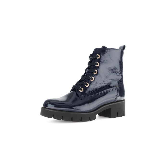 Gabor Schnürstiefelette Blau - Lackleder