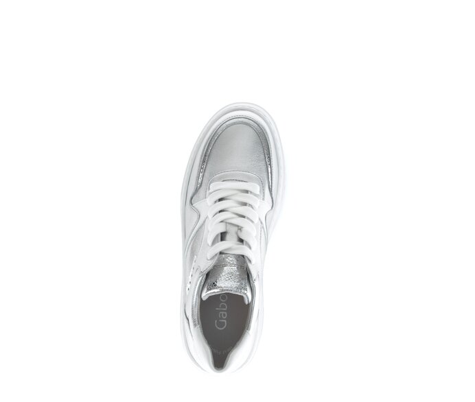 Gabor Sneaker Low Silber - Materialmix Leder