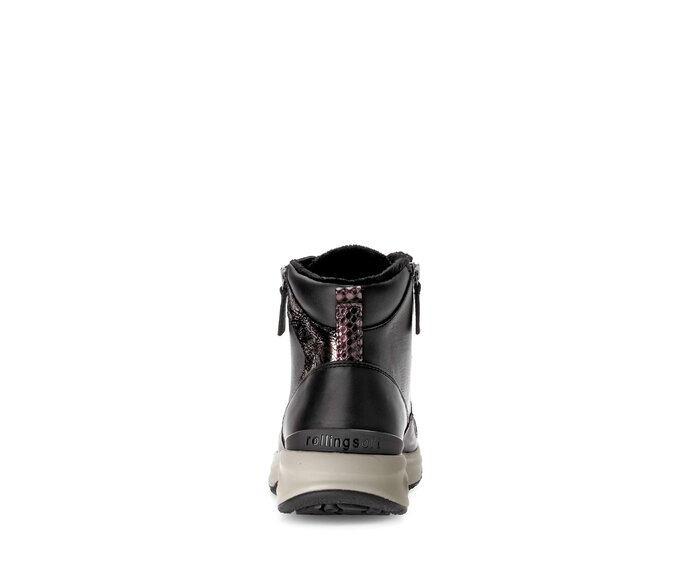 Gabor Sportliche Stiefelette Schwarz - Materialmix Leder