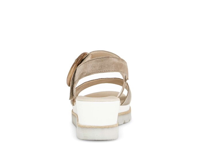 Gabor Plateau Sandale Beige - Materialmix Leder