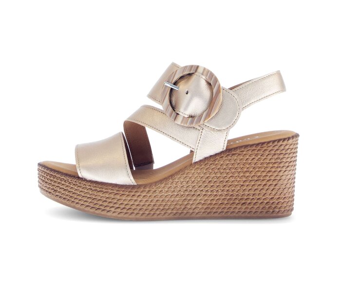 Gabor Keilsandalette Gold - Effektleder