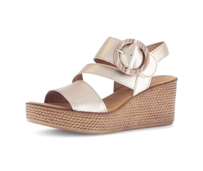 Gabor Keilsandalette Gold - Effektleder