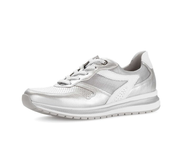 Gabor Sneaker Low Silber - Materialmix Leder/Lederimitat