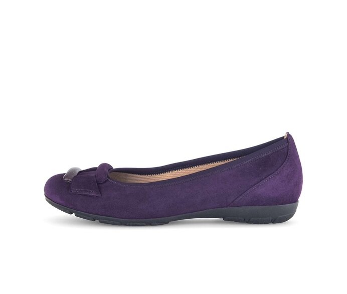 Gabor Sportliche Ballerina Lila - Materialmix Leder
