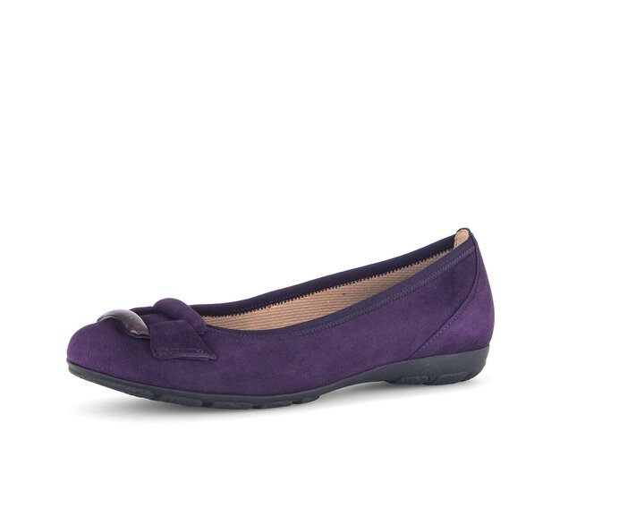 Gabor Sportliche Ballerina Lila - Materialmix Leder