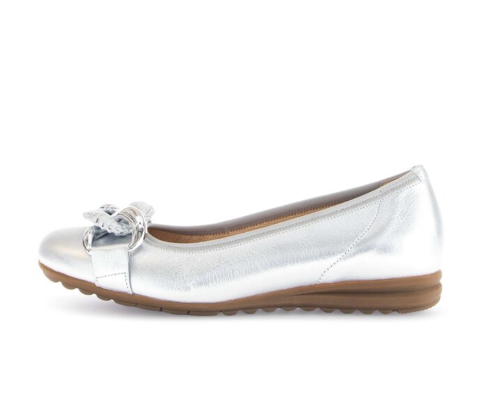 Gabor Sportliche Ballerina Silber - Effektleder