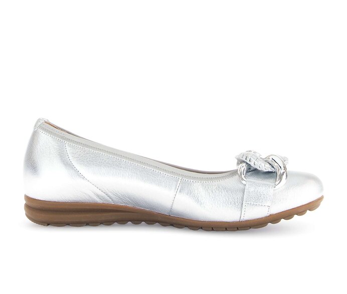 Gabor Sportliche Ballerina Silber - Effektleder
