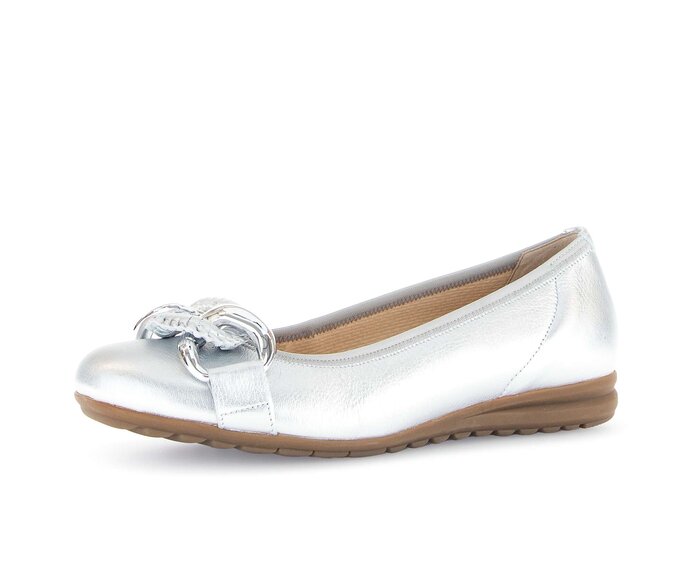 Gabor Sportliche Ballerina Silber - Effektleder