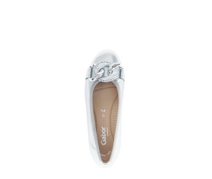 Gabor Sportliche Ballerina Silber - Effektleder