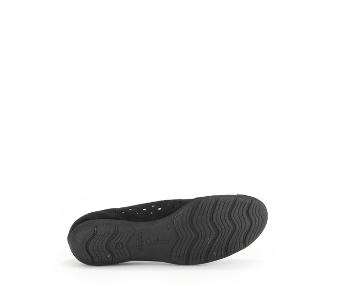 Gabor Sportliche Ballerina Schwarz - Rauleder