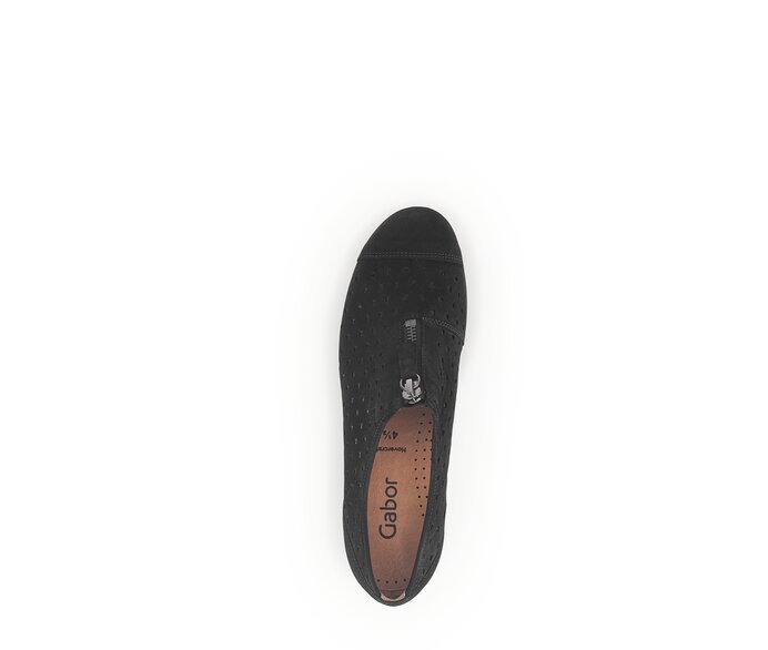 Gabor Sportliche Ballerina Schwarz - Rauleder