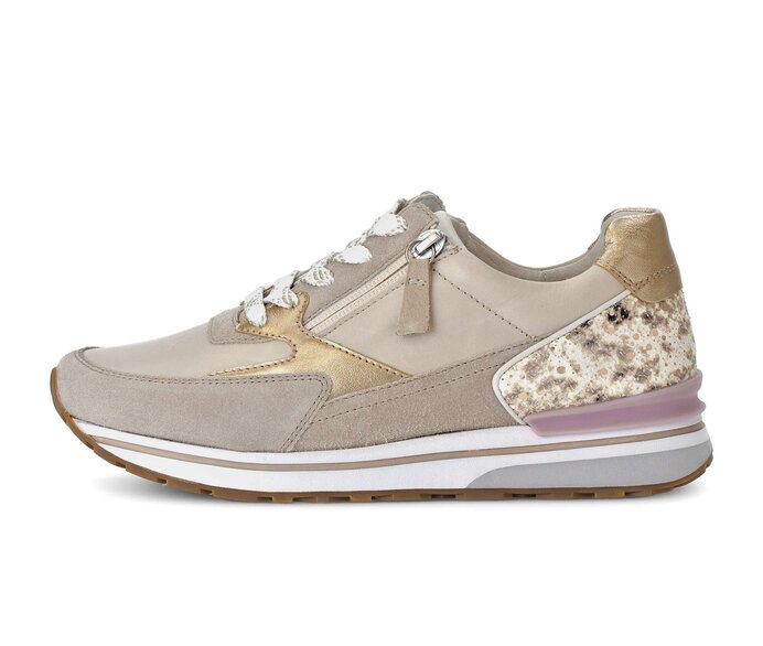 Gabor Sneaker Low Beige - Materialmix Leder
