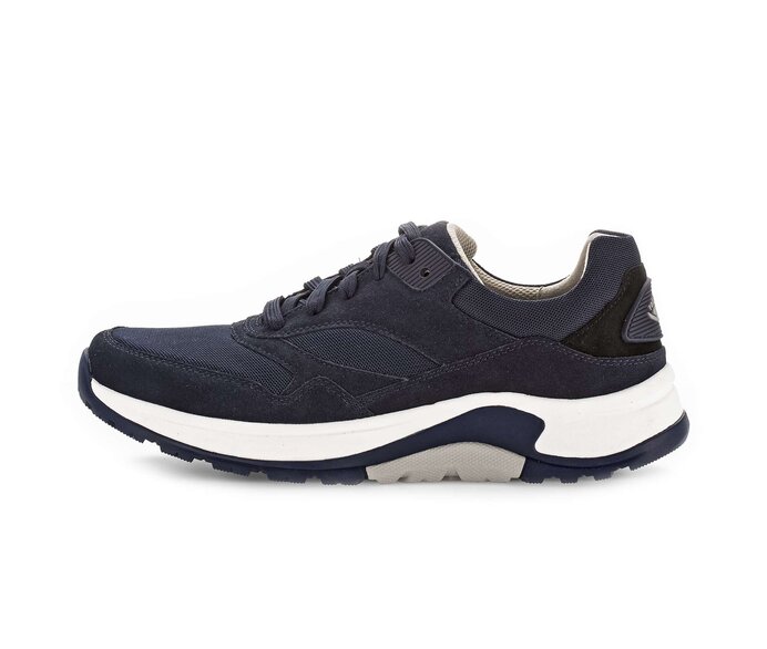 Gabor Rollingsoft Sneaker Low Blau - Materialmix Leder/Textil