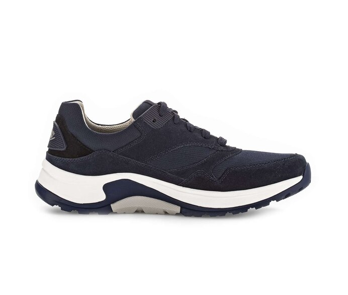 Gabor Rollingsoft Sneaker Low Blau - Materialmix Leder/Textil