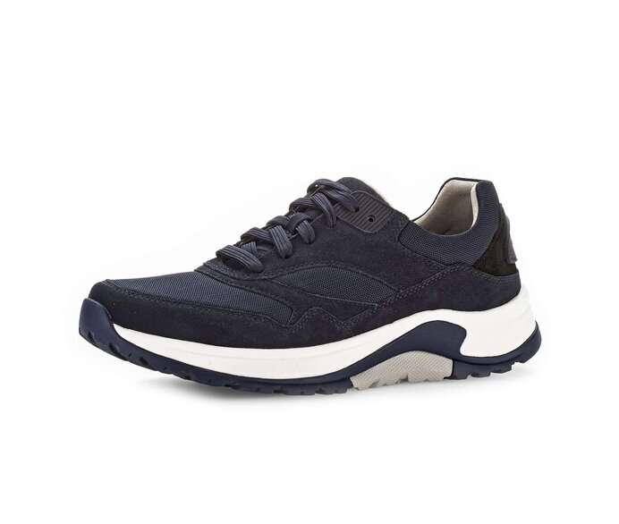 Gabor Rollingsoft Sneaker Low Blau - Materialmix Leder/Textil
