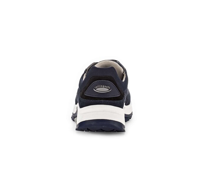 Gabor Rollingsoft Sneaker Low Blau - Materialmix Leder/Textil