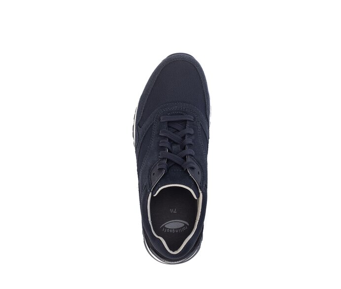 Gabor Rollingsoft Sneaker Low Blau - Materialmix Leder/Textil