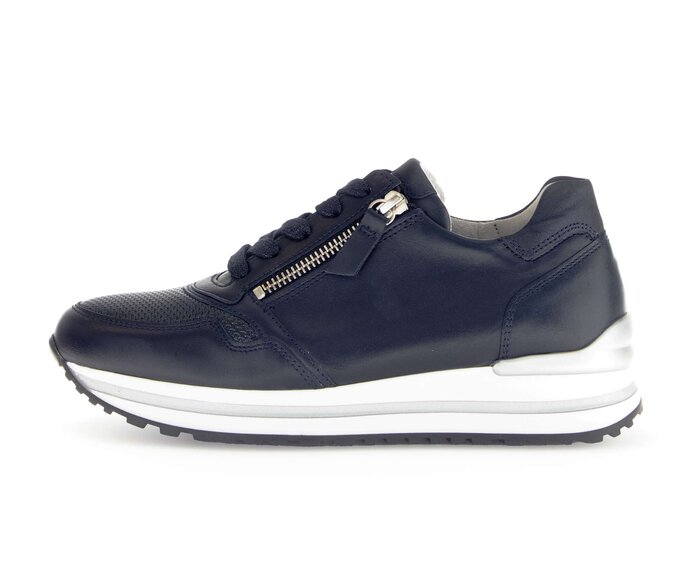 Gabor Sneaker Low Blau - Materialmix Leder/Lederimitat