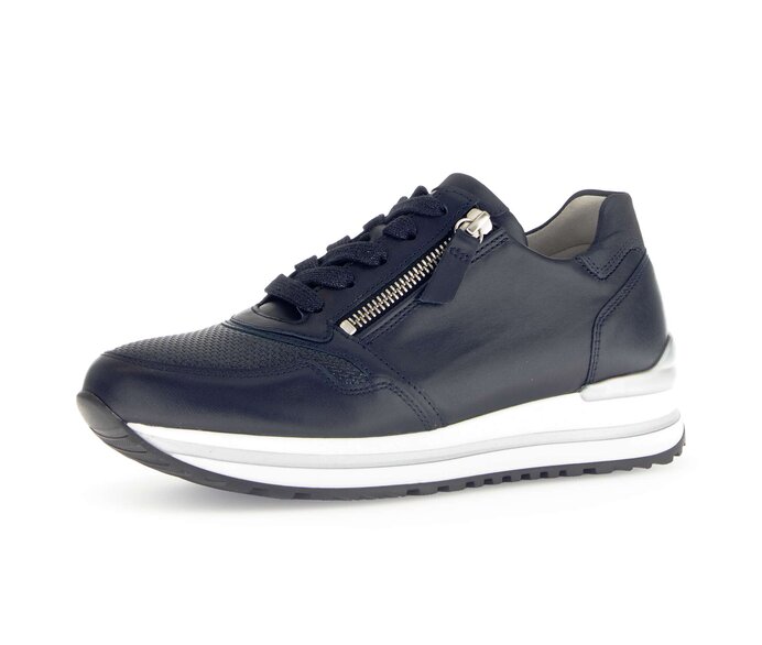 Gabor Sneaker Low Blau - Materialmix Leder/Lederimitat