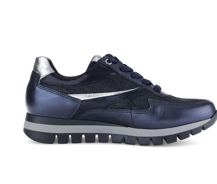 Gabor Sneaker Low Blau - Materialmix Leder