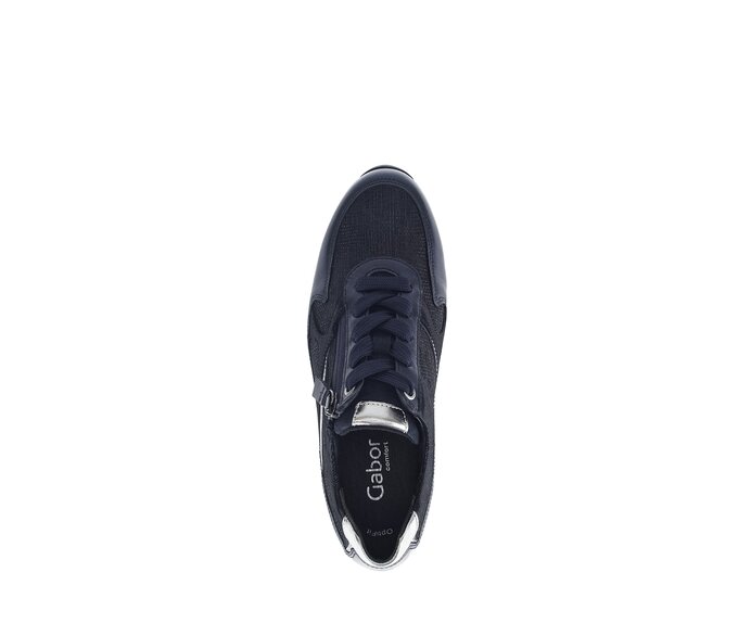Gabor Sneaker Low Blau - Materialmix Leder
