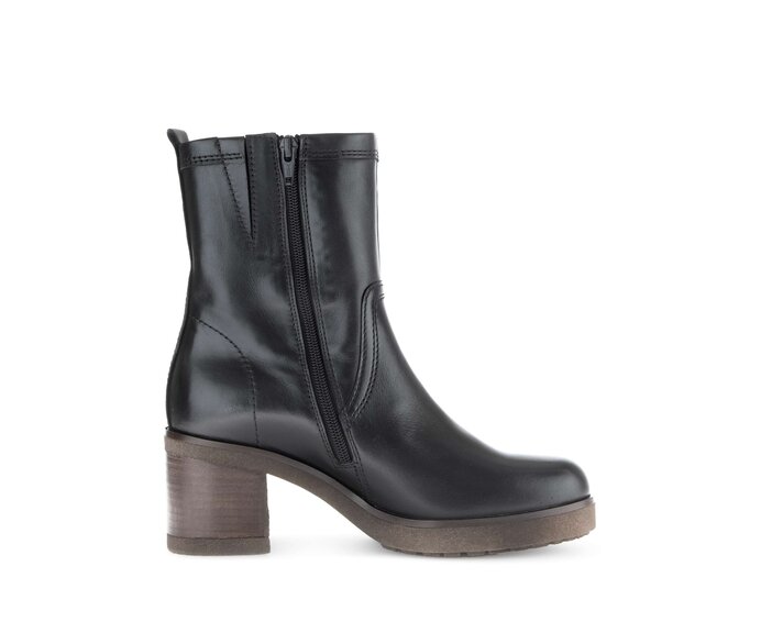Gabor Plateau Stiefelette Schwarz - Glattleder