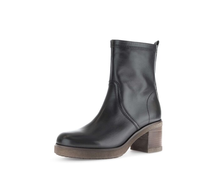 Gabor Plateau Stiefelette Schwarz - Glattleder